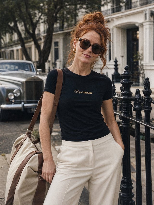 Signature Black — Women's Fitted T-Shirt in Black